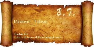 Biener Tibor névjegykártya